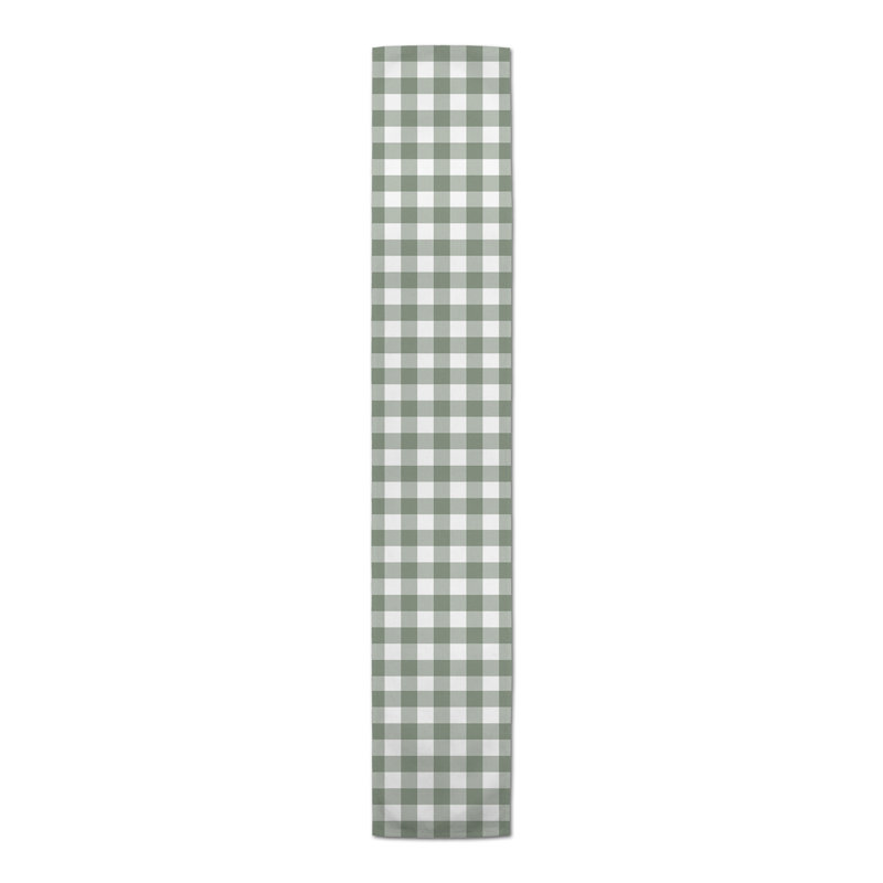 Cadejuste Rectangle Gingham Polyester Table Runner, 16" D x 72" L, Green