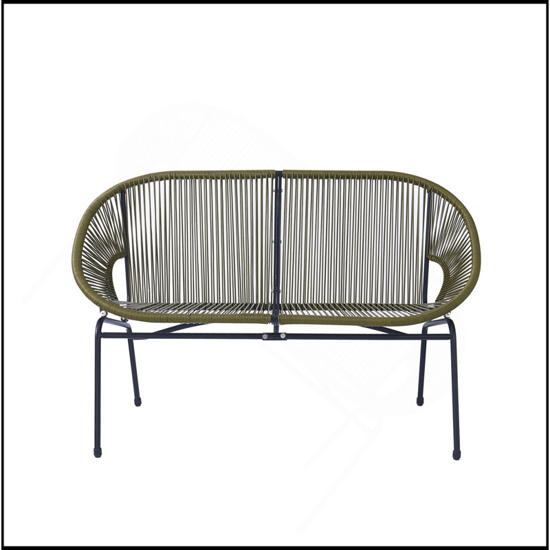 CONDESSA OUTDOOR PATIO GREEN WICKER LOVESEAT, Green