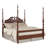 Solid Wood Four Poster Bed with Carved Posts & Headboard-95000438