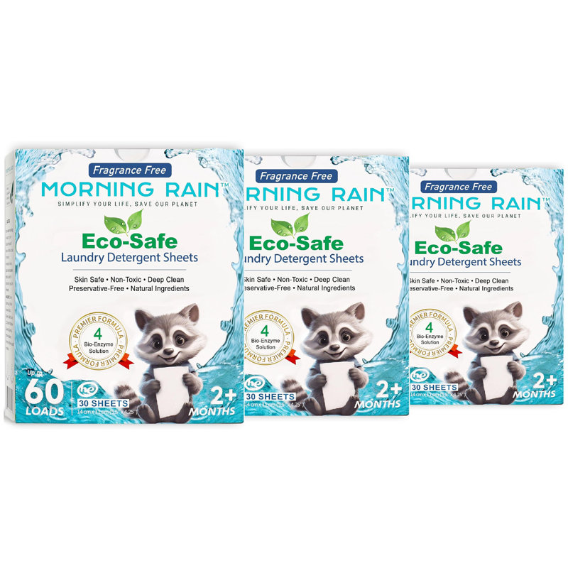 MorningRain: Laundry: Non parfumé - 30 feuilles, paquet de 3