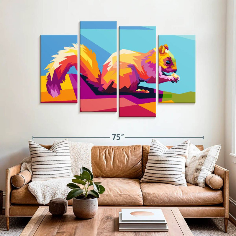 Brampt Geometric Squirrel, 42"H x 68"W