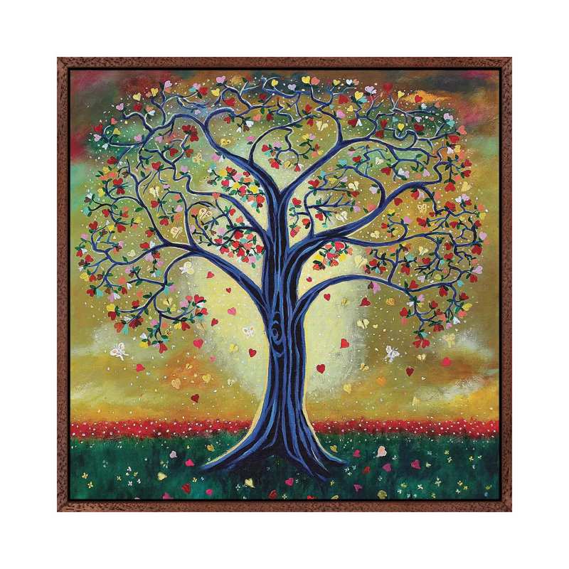 The Giving Tree by Jerry Lee Kirk - Painting on Canvas, Classic Brown Wood Framed, 45.72 cm H x 45.72 cm W