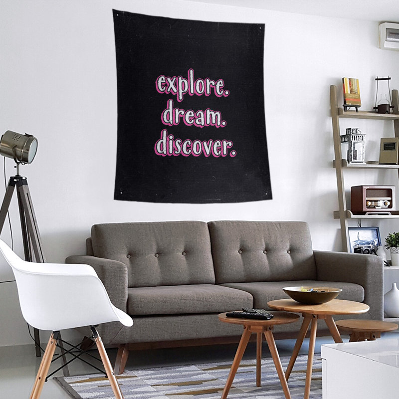 Tapisserie tableau noir en polyester discover rêve, H 60 po x l 51 po, Rose