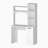 White 3-Tier Storage Shelves Computer Desk
