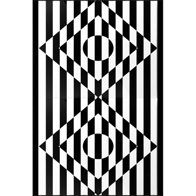 Tapis décoratif noir à motif géométrique lavable, Sous-tapis rectangulaire de 3 pi 3 po x 4 pi 11 po