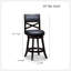 24 Inch Counter Height X-Back Swivel Stool With French Grey Leather, Weathered Grey Finish For Comfort And Style