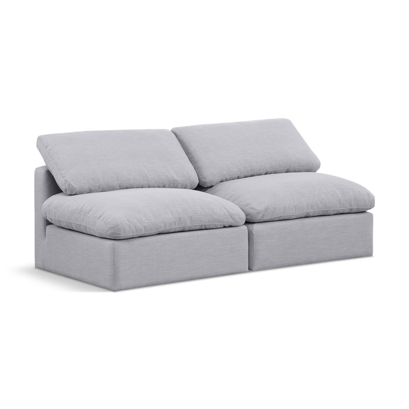Itala Upholstered 70'' Loveseat, Grey Linen Textured Fabric