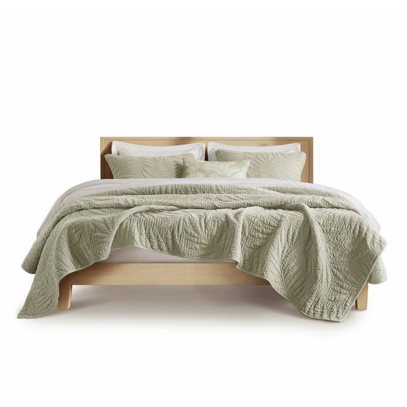 Breathable Cotton Bedding Sets Full Queen, Modern Sage Home Comfort