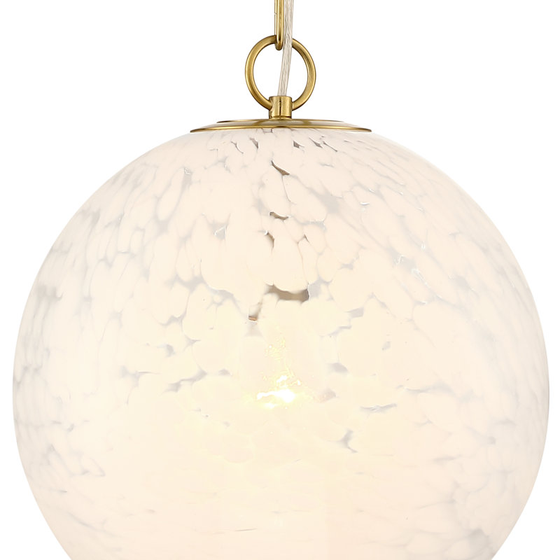 Luminaire suspendu sphérique en or brossé à 1 lumière Blumefield