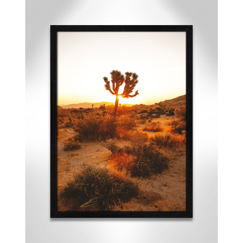 «Desert Dawn» par Joshua Earle - reproduction imprimée, H 23 po x l 17 po x P 0,75 po, Cadre noir mince, Pas de tapis