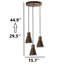 Luminaire suspendu à hauteur réglable 3 lumières