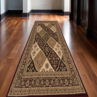 Tapis marocain rouge et noir 18 '
