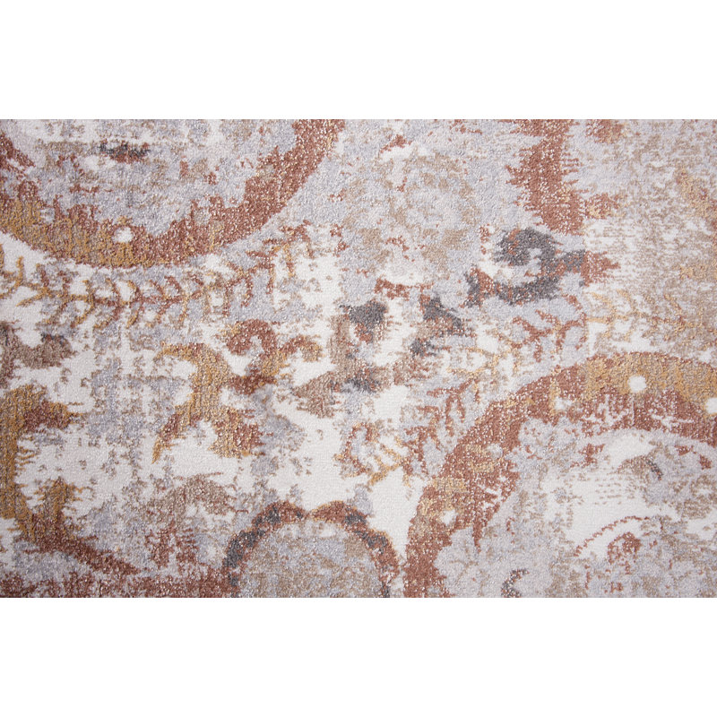 Tapis brun/gris Shockey, Rectangulaire 3 pi 11 po x 5 pi 6 po