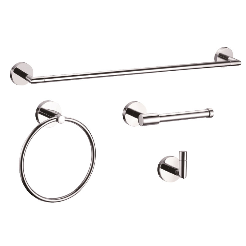 Graz 4-Piece Bathroom Hardware Accessory Kit, Polished Chrome