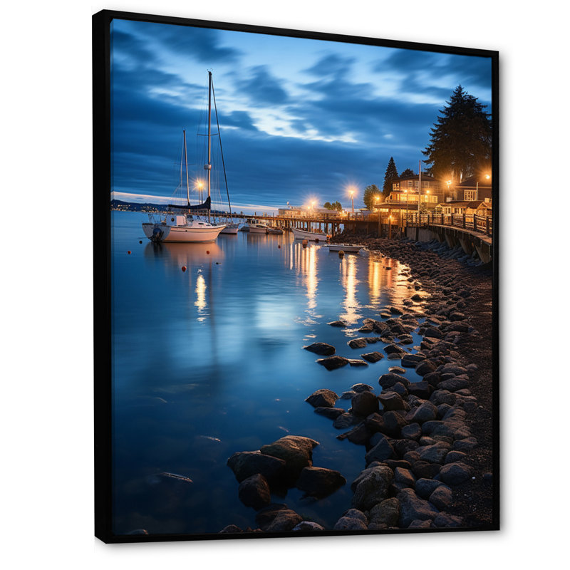 Port Harbor Serenade II sur toile, H 32 po x l 24 po x P 1 po, Cadre flottant noir