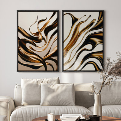 Framed Canvas Wall Art, Vintage Abstract Wall Canvas Prints