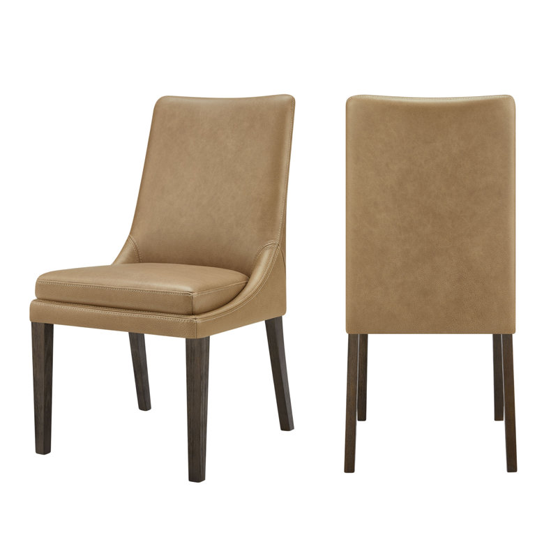 Chaise d'appoint en cuir Niara, Cuir véritable brun