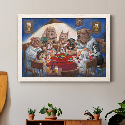 Poker Dogs - Reproduction d'art sur toile encadrée