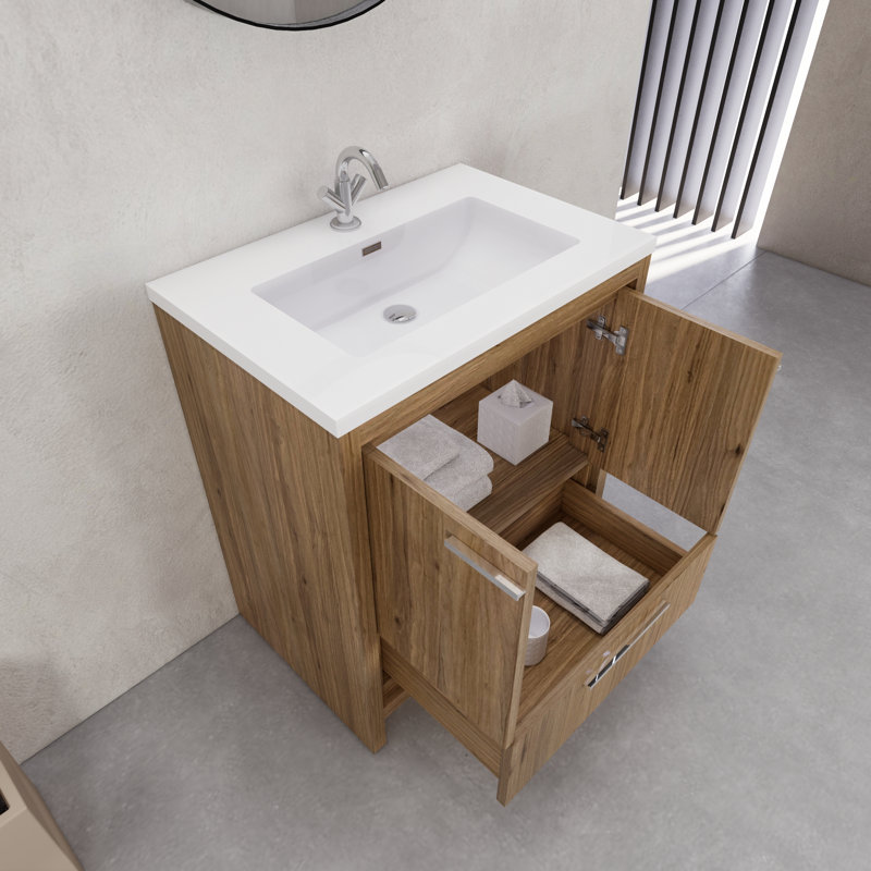 Ensemble de meuble-lavabo simple 29,6 po Eden, Chêne
