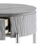 Table de bout yukino gris ultrabrillant et finition chromée