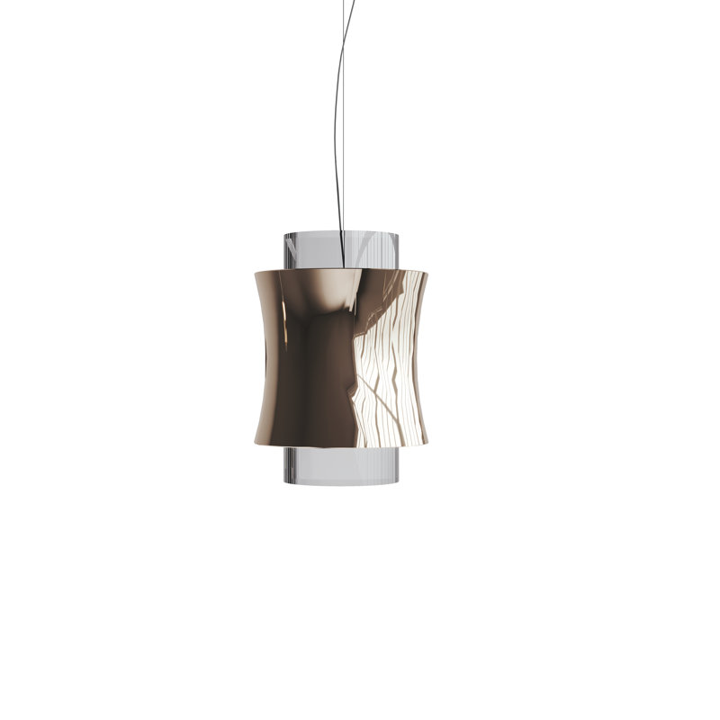 Fez 1 - Light Chrome Unique/Statement Pendant, Glossy Copper, 200cm H x 22.5cm W x 22.5cm D