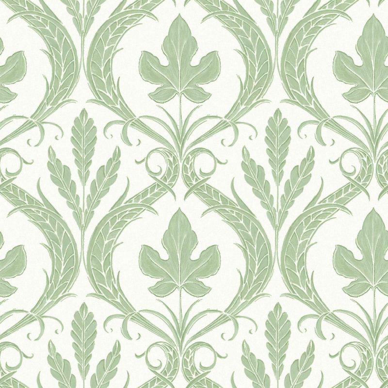 Rouleau de papier peint L 33 pi x l 20,5 po, Vert / blanc