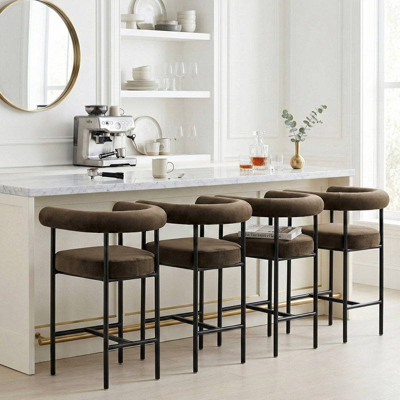 Tabouret de bar 24 po 24 po, Chocolat / Brun