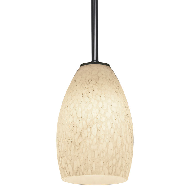 Carballo 1 - Light Single Pendant, White Stone, Oil Rubbed Bronze