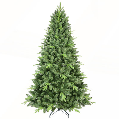 Arbre de Noël classique de 6 pi avec 1339 extrémités en PE + PVC - branches articulées réalistes, assemblage facile, support en métal stable, aspect naturel pour la décoration des Fêtes