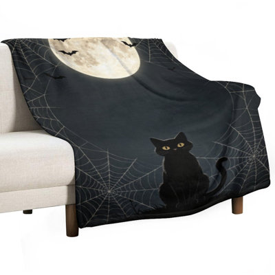 Jeté en flanelle de luxe Black Cat