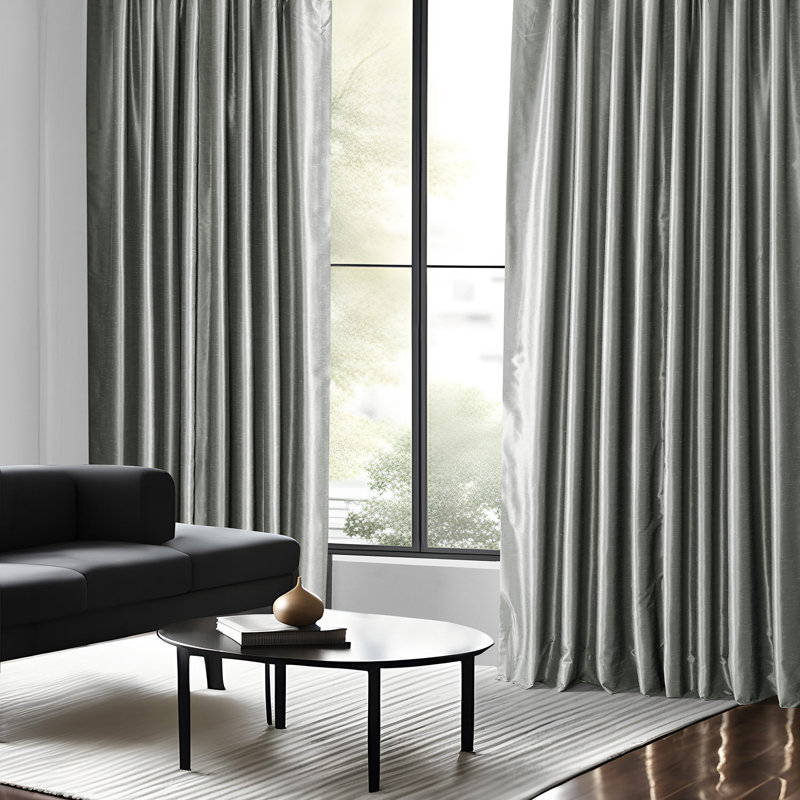 Jetset Polyester Textured Thermal Blackout Single Grommet Curtain Panel, 100" x 96", Silver