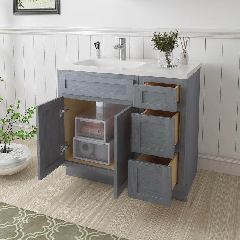 Base de meuble-lavabo simple 36 po seulement, Argent