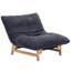Corduroy Upholstered Lounge Chair, 10.2" Seat Height, Solid Rubberwood Frame, Low Profile Accent Chair-1223888012