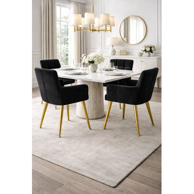 Chaise de salle à manger Velora - noire (ensemble de 2)