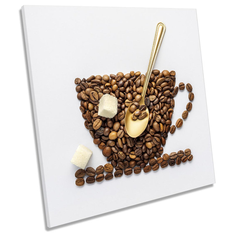 Coffee Beans Cup Kitchen 1 Piece Wrapped Canvas Wall Art, 60cm H x 60cm W x 2cm D