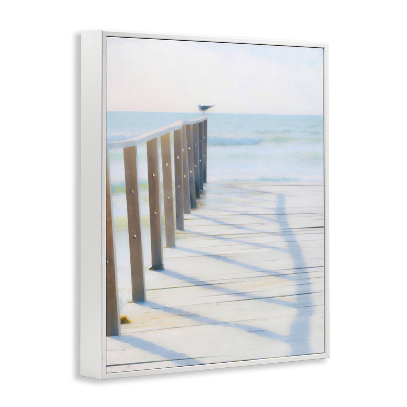  Perched For Best View Framed Giclee Art by Graffi*tee Studios, 14" H x 11" W, Coastal White Framed Giclee