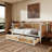 Upholstered Smart LED Bed Frame With Adjustable Height Headboard,No Box Spring Needed,Easy Assembly