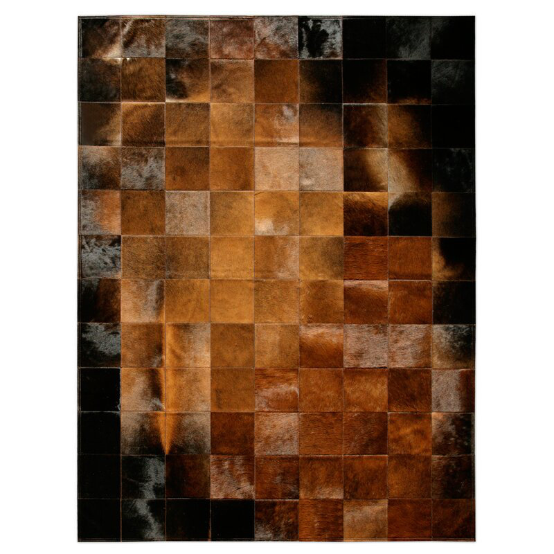 Kourtney Striped Cowhide Area Rug, Runner 60 x 120cm