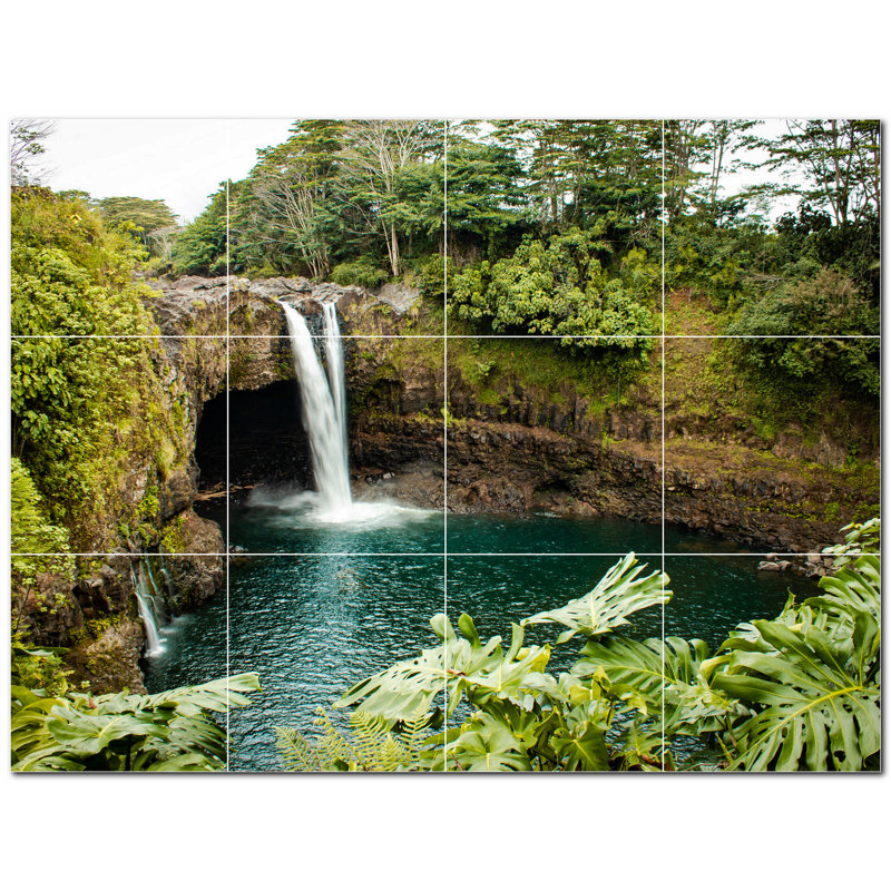 Murale en céramique satinée 8 "x 8" Waterfalls Photo