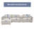124" Chenile Sectional Modular Couch With With Storage Console And Movable Ottoman,Convertible L Shaped Sofa Couch With USB Charger For Living Room-2048751175