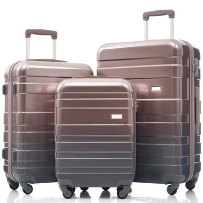 Luggage Sets New Model ABS Hardshell 3Pcs Clearance Luggage Hardside Lightweight Durable Suitcase Sets Spinner Wheels Suitcase With TSA Lock 20''24''2