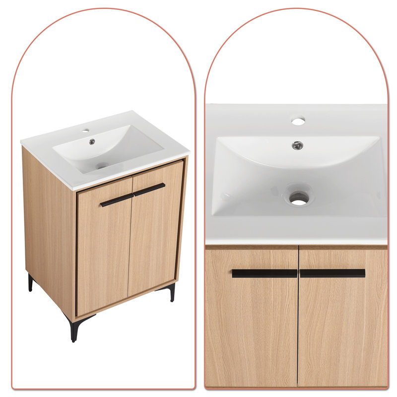 Ensemble de meuble-lavabo simple 18,32 po avec plateau en céramique Pennock