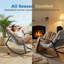 Ensemble de 2 chaises berçantes d'extérieur surdimensionnées avec repose-pieds, chaises berçantes en métal avec coussins épais-782918579