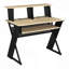 Bureau, bureau de musique naturel et noir avec gestion des câbles