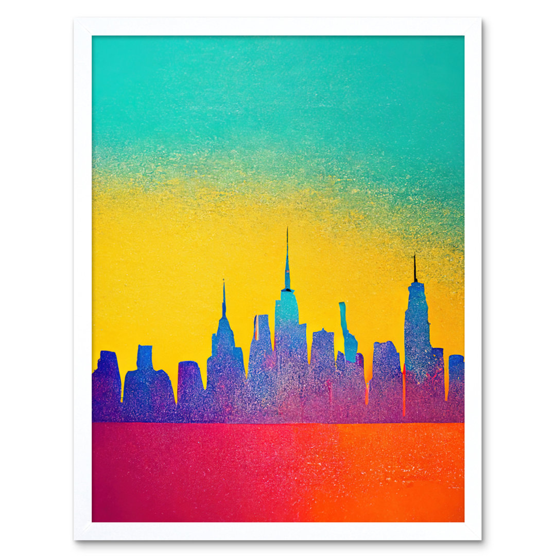 Bright Abstract New York Skyline Cityscape - Print