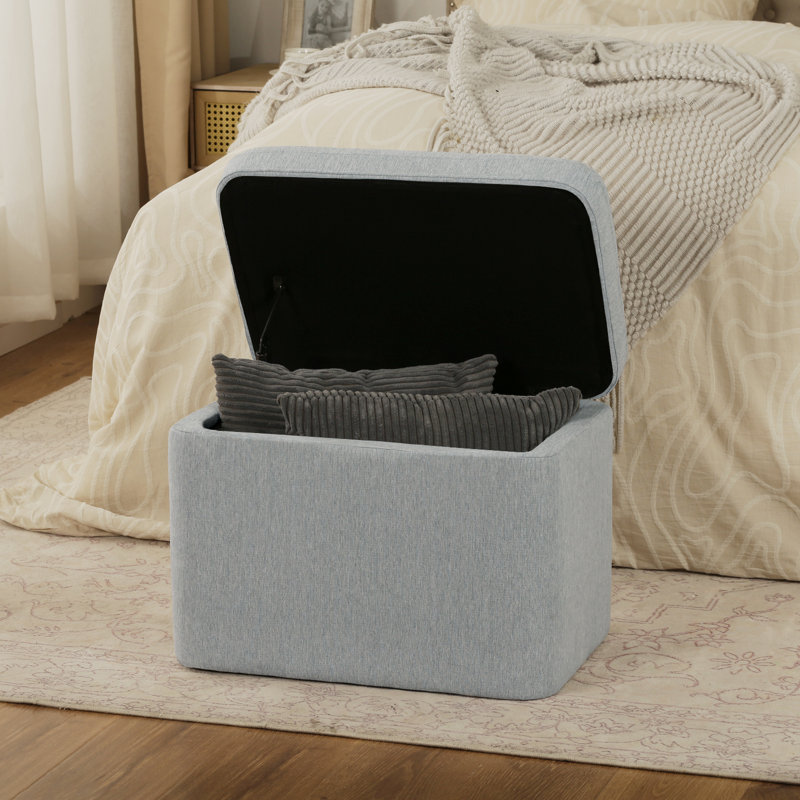 Repose-pieds de rangement en lin 21 po