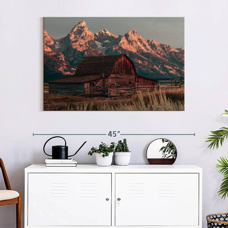 Lilie Scenic Teton Barn, H 26 po x l 39 po