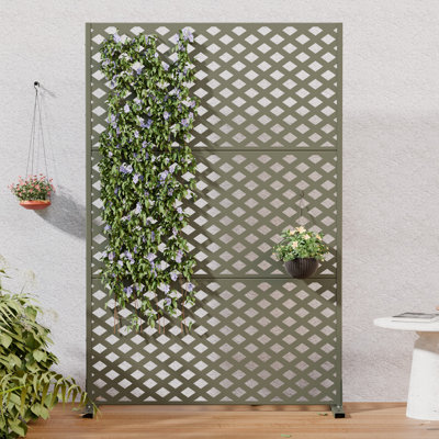 H 72 po x l 47 po x P 16 po avec écran d'intimité en métal et panneau de clôture en treillis pour terrasse