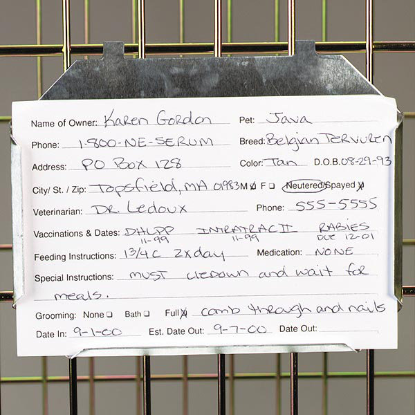 Porte-cartes en métal pour cages Steinmetz, l 3 po x P 5 po