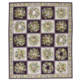 One-of-a-Kind High-Quality Hand-Knotted Dark Purple/Green/Ivory Area Rug